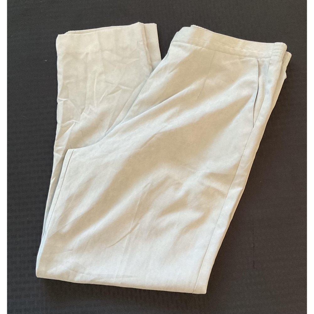 Alfred Dunner Pants Womens 14 Light Green Pull On Elastic Waist Slacks Pockets